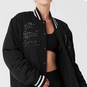 Alo GOAT Bomber Black Varsity Jacket
